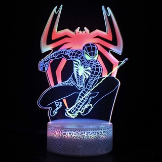 Spider Man 3D lampe med multifarvet lys